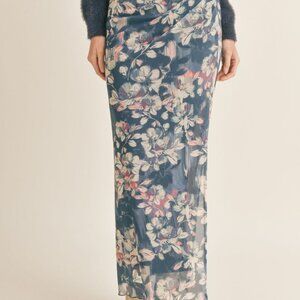 Women's Mystic Floral Maxi Skirt | Blue Multi